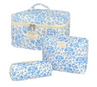 WYJ Quilted bag 8colors 16 ASIN for women, 3Pcs Blue, Zipper