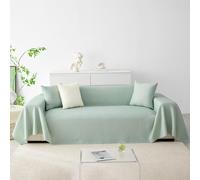 WYJHNL Sofa Cover, Modern Couch Covers for l Shape, 2, 3, 4 Seater, Pure Color Knitted Furniture Cover Living Room Sofa Throws Slipcovers For Pets, Dogs Green 180X130CM