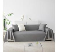 WYJHNL Sofa Cover, Modern Couch Covers for l Shape, 2, 3, 4 Seater, Pure Color Knitted Furniture Cover Living Room Sofa Throws Slipcovers For Pets, Dogs Grey 180X180CM