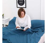 WYJHNL Solid Sleeping Bag Liner Cotton Indoor Envelope, Lightweight Dirt-proof Camping Travel Sheet, Adult Sleep Bag Sack For Travel, Hotel,1Blue,75x210cm(29x83)