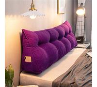 WYJHNL Upholstered Headboard Bedside Triangle Daybed Backrest Triangular Cushion Three-dimensional Reading Pillows for Bed Back Support Relaxing with Detachable Corduroy Cover,Purple,80x23x50cm