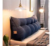 WYJHNL Upholstered Headboard Bedside Triangle Daybed Backrest Triangular Cushion Three-dimensional Reading Pillows for Bed Back Support Relaxing with Detachable Corduroy Cover,DarkBlue,150x23x50cm