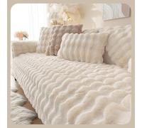 WYJHNLBEDC Sofa Cover/Throw, Super Soft Plush Sofa Throw Blanket for L Shape, U Shape, Corner Sofa - 3/2/1 Seater - Protects Against Scratches and Dogs - White, 110 x