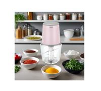 WYJRO Electric Food Chopper, Cordless Food Processor, 600ML Big Capacity Glass Bowl, for Restaurants, Kitchens, Outdoor Camping, for Fruits, Vegetables, Meat And Making Salad,Pink