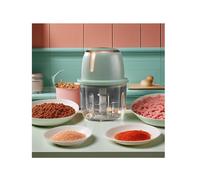 WYJRO Glass Food Processor, Electric Food Chopper, 350ML with USB Charging, Chicken Shredder, for Vegetables, Onion, Meat, Chili, Ginger, Fruits, Salad,Green