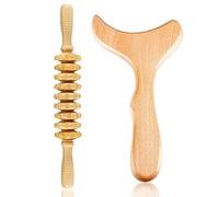 WYJTPONE Wood Therapy Massage Tools Wooden Gua Sha Kits Maderoterapia Kit Body Sculpting Tools Wood Massager Roller for Relax Muscles (2)