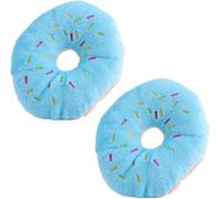 Wyjuan 2 Pcs Blue Donut Shape Plush Pet Toy,Lovely Donut Shaped Squeaky Squeaking Sound Toy for Pet Chew Toy Squeaky Plush Dog Toy Squeaky Dog Toy Chew Guard Technology Dog Toys