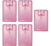 Wyjuan 5Pcs PinkCard Type Spray Bottles Portable Fine Mist Travel Bottle Refillable Cosmetic for Women Beauty and Personal Care 20ml/ 0.67oz Refillable Containers Spray Bottles