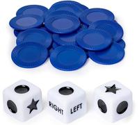 Wyjuan Left Right Center Dice Game Prime Innovative Left Right Center Dice Game Set with 3 Dices and 24 Random Color Chips, Friends Gatherings Arcade for Table Games Dice Games