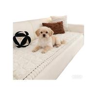 WYJZALLL All Seasons Washable Non-Slip Fuzzy Sofa Cover - 3 Cushion Couch, Soft Plush Geometric Jacquard Slipcover, Kids & Pet Friendly Furniture Protector(B,28X83in)