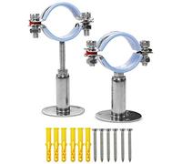 WYKA 2-1/4 Inch Wall Mount Ceiling Mount Pipe Support Ring Hanger,2 PCS Adjustable Stainless Steel Pipe Bracket Clamp Range 51-57mm(50+50mm)