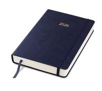 Wykeham's Executive 2026 Daily Journal Planner - UK Public Holidays & Format - Personalisation Available (Royal Blue, A5)