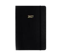 Wykeham's Executive 2027 Daily Journal Planner - UK Public Holidays & Format - Personalisation Available (Black, A5)