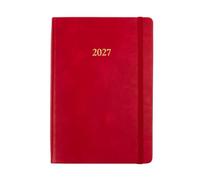 Wykeham's Executive 2027 Daily Journal Planner - UK Public Holidays & Format - Personalisation Available (Crimson, A5)