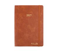 Wykeham's Executive 2027 Daily Journal Planner - UK Public Holidays & Format - Personalisation Available (Personalised Brown, A5)