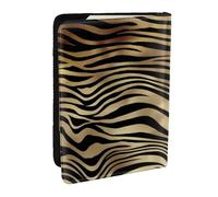 Wykjtwo African Black Gold Zebra Animal Skin Sepia, Passport Holder PU Leather Travel Wallet Passport Case Passport Covers 6.5 in