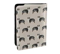 Wykjtwo Australian Shepherds Cute, Passport Holder PU Leather Travel Wallet Passport Case Passport Covers 6.5 in