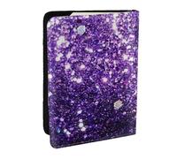 Wykjtwo Beautiful Purple Glitter, Passport Holder PU Leather Travel Wallet Passport Case Passport Covers 6.5 in