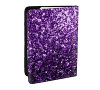Wykjtwo Beautiful Purple Glitter, Passport Holder PU Leather Travel Wallet Passport Case Passport Covers 6.5 in