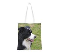Wykjtwo Border Collie,Tote Bag Canvas Bag Shopping Handbag Grocery Bags, Multipurpose Canvas Shoulder Bags