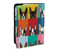 Wykjtwo Boston Terrier Dog, Passport Holder PU Leather Travel Wallet Passport Case Passport Covers 6.5 in