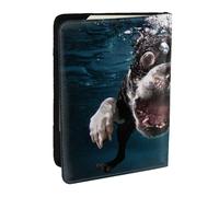 Wykjtwo Boston Terrier Underwater Dog, Passport Holder PU Leather Travel Wallet Passport Case Passport Covers 6.5 in