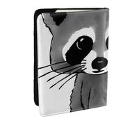 Wykjtwo Cartoon Cute Raccoon, Passport Holder PU Leather Travel Wallet Passport Case Passport Covers 6.5 in