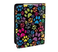 Wykjtwo Colorful Dog Paw, Passport Holder PU Leather Travel Wallet Passport Case Passport Covers 6.5 in