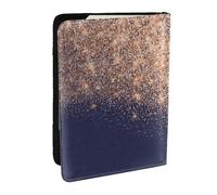 Wykjtwo Copper Blue Navy Rose Glitter Makeup Artist Beauty, Passport Holder PU Leather Travel Wallet Passport Case Passport Covers 6.5 in