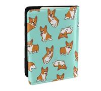 Wykjtwo Corgi Cute Dog, Passport Holder PU Leather Travel Wallet Passport Case Passport Covers 6.5 in