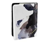 Wykjtwo Cow with A Daisy Flower, Passport Holder PU Leather Travel Wallet Passport Case Passport Covers 6.5 in