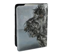 Wykjtwo Cute Black Scottish Terrier Dog Art, Passport Holder PU Leather Travel Wallet Passport Case Passport Covers 6.5 in