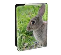 Wykjtwo Cute Grey Hare Rabbit, Passport Holder PU Leather Travel Wallet Passport Case Passport Covers 6.5 in