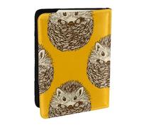 Wykjtwo Cute Hedgehog, Passport Holder PU Leather Travel Wallet Passport Case Passport Covers 6.5 in