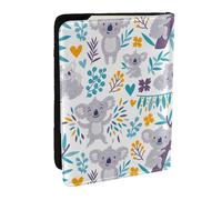 Wykjtwo Cute Koala Bears and Floral, Passport Holder PU Leather Travel Wallet Passport Case Passport Covers 6.5 in