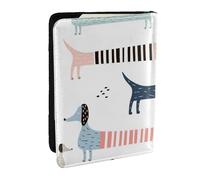 Wykjtwo Cute Navy Blue Dachshund, Passport Holder PU Leather Travel Wallet Passport Case Passport Covers 6.5 in