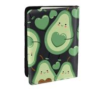 Wykjtwo Cute Seamless Pattern Avocado Heart, Passport Holder PU Leather Travel Wallet Passport Case Passport Covers 6.5 in
