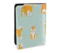 Wykjtwo Cute Shiba Inu Puppy, Passport Holder PU Leather Travel Wallet Passport Case Passport Covers 6.5 in