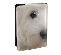 Wykjtwo Cute Westie Puppy, Passport Holder PU Leather Travel Wallet Passport Case Passport Covers 6.5 in
