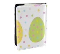 Wykjtwo Easter with Cute Eggs Polka Dots, Passport Holder PU Leather Travel Wallet Passport Case Passport Covers 6.5 in