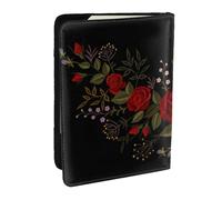 Wykjtwo Flowers Roses Westernch, Passport Holder PU Leather Travel Wallet Passport Case Passport Covers 6.5 in