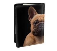 Wykjtwo French Bulldog On Black, Passport Holder PU Leather Travel Wallet Passport Case Passport Covers 6.5 in