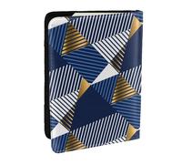 Wykjtwo Gold and Blue Luxury Seamless, Passport Holder PU Leather Travel Wallet Passport Case Passport Covers 6.5 in