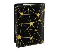 Wykjtwo Gold Black Stars Network Seamless Pattern, Passport Holder PU Leather Travel Wallet Passport Case Passport Covers 6.5 in