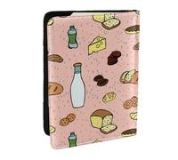 Wykjtwo Grocery Seamless Pattern, Passport Holder PU Leather Travel Wallet Passport Case Passport Covers 6.5 in