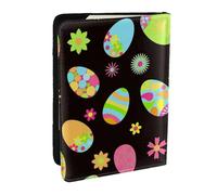 Wykjtwo Happy Easter Colorful Easter Eggs, Passport Holder PU Leather Travel Wallet Passport Case Passport Covers 6.5 in