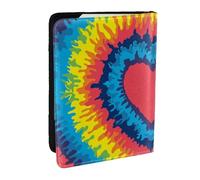 Wykjtwo Heart Love Rainbow Tie Dye, Passport Holder PU Leather Travel Wallet Passport Case Passport Covers 6.5 in