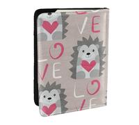 Wykjtwo Hedgehog with Heart Love, Passport Holder PU Leather Travel Wallet Passport Case Passport Covers 6.5 in