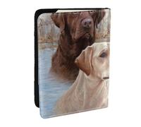 Wykjtwo Labrador Retriever Dog Puppy Art, Passport Holder PU Leather Travel Wallet Passport Case Passport Covers 6.5 in