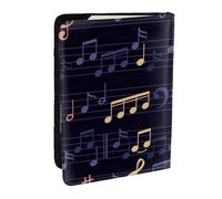 Wykjtwo Music-Seamless-Pattern, Passport Holder PU Leather Travel Wallet Passport Case Passport Covers 6.5 in